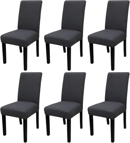 Miniatura 136 de JQinHome Juego de 8 fundas para sillas de comedor, fundas de alta elasticidad extraíbles y lavables, fundas protectoras de asiento para silla