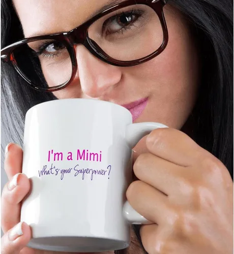 Miniatura 2 de 3dRose mug_193745_1 Im a Mimi Whats Your Superpower - Taza de cerámica con texto en inglés «Im a Mimi Whats Your Superpower», color rosa intenso, 11