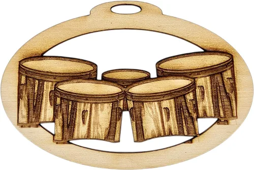 Miniatura 4 de Adorno de bombo, regalos únicos de batería de banda de marcha: instrumentos con temática musical decoraciones de árbol y adornos de línea de batería