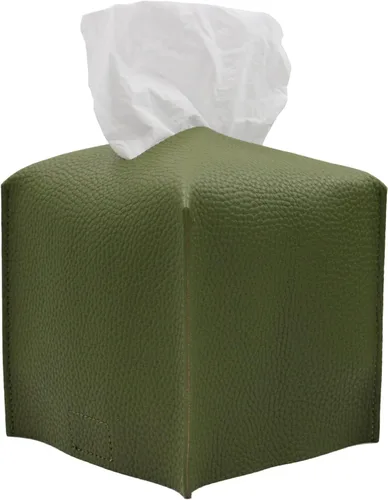 Miniatura 7 de Livelab Funda para caja de pañuelos, cuadrada, decorativa, de piel sintética, soporte para caja de pañuelos moderna, organizador de papel facial