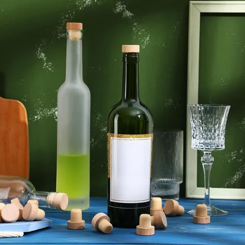 Miniatura 3 de Yalikop 96 Piezas de Tapones de Corcho en Forma de T Reutilizables de Madera y Goma para Botellas de Vino y Cerveza