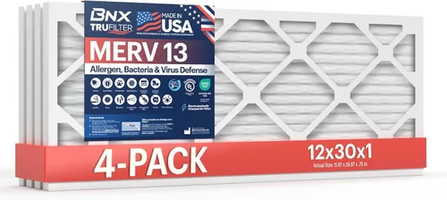 Miniatura 17 de BNX TruFilter - Filtro de aire 10 x 10 x 1 MERV 13, electrostático plisado, para aire acondicionado, HVAC y hornos, para alergias, polen, moho