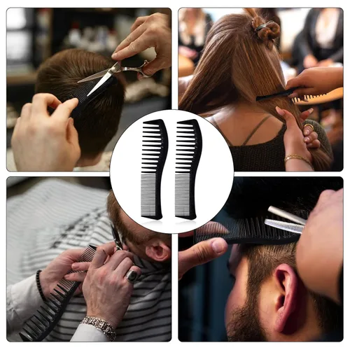 Miniatura 7 de 2 peines para el cabello, peine de plástico para peinado, peine de doble cabeza, peine grande de dientes anchos y finos para mujeres y hombres