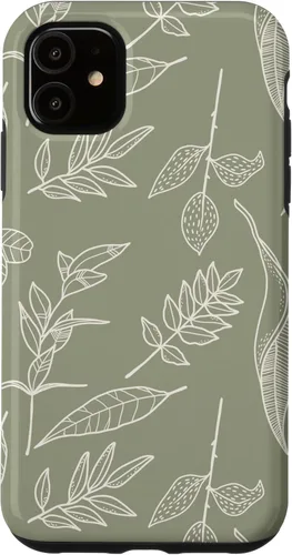Miniatura 8 de Funda verde salvia para iPhone 13 Pro Max con diseño de hojas botánicas