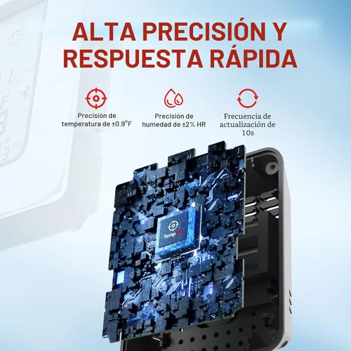 Miniatura 5 de TempPro Termómetro higrómetro para casa, termómetro de invernadero interior Bluetooth para habitación de hasta 260 pies, medidor de humedad