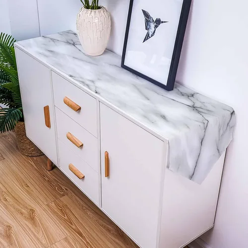 Miniatura 2 de Camino de mesa de lino y mármol, 36 pulgadas de largo, textura de piedra blanca y gris, camino de mesa de arpillera lavable, grietas naturales
