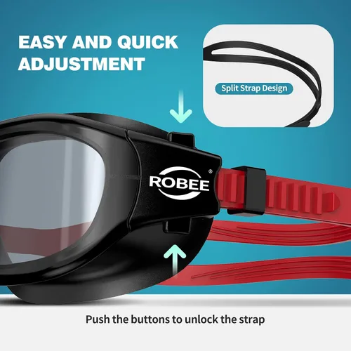 Miniatura 3 de Robee Gafas de natación, gafas de natación polarizadas para adultos, para hombres, mujeres y jóvenes, gafas de piscina de agua