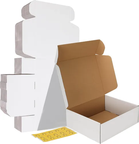 Miniatura 29 de HORLIMER Paquete de 40 cajas de envío de 5 x 5 x 5, caja de cartón corrugado blanco para correo, embalaje, pequeñas empresas