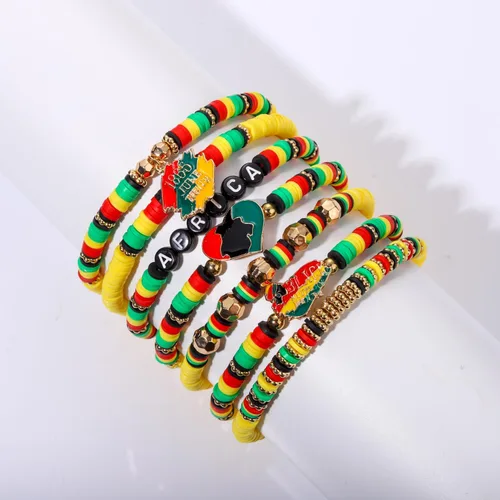 Miniatura 173 de Surfer Heishi - Pulseras apilables para mujer, apilables, de vinilo arcoíris, disco de arcilla, pulseras elásticas para la amistad, joyería bohemia