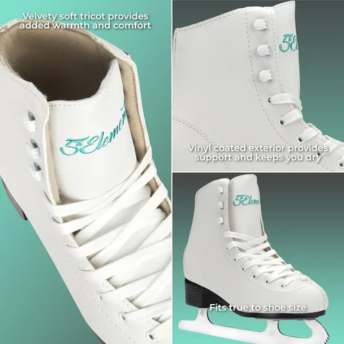 Miniatura 2 de 5th Element Grace Patines de Hielo para Mujer - Patines Artísticos Cómodos con Tricot Suave Aterciopelado/Forro Polar - Zapatos Elegantes
