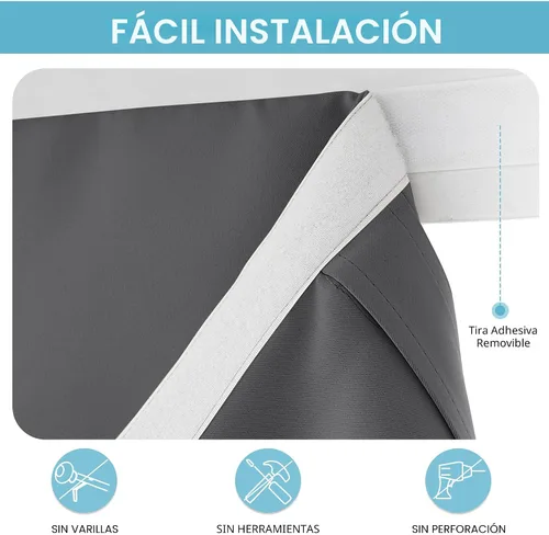 Miniatura 2 de RYB HOME - Cortina Tricia opaca para puerta francesa, oscurecimiento parcial, con aislamiento térmico, para ventana pequeña de vidrio en aula, 26