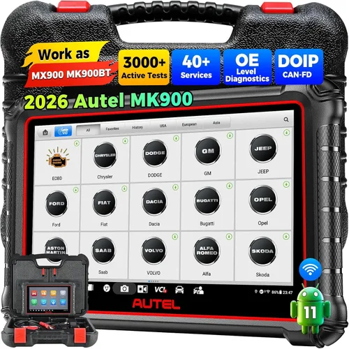 Autel Escáner MaxiCOM MK900: 2026 actualizado como MK900BT MK900-BT MX900 Herramienta de diagnóstico bidireccional, 8 pulgadas más de MK808S MK808BT
