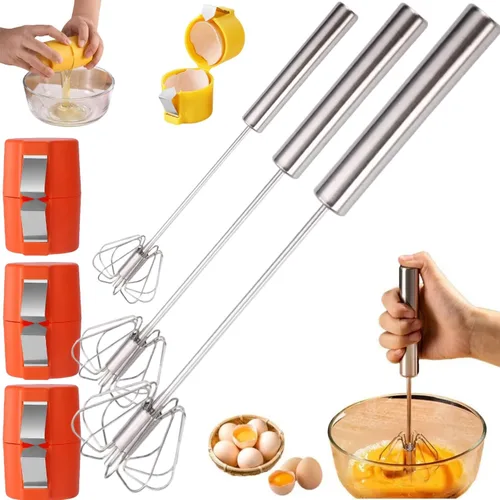 Miniatura 6 de Batidor de huevos de acero inoxidable, batidora de mano 2025, batidora de huevos, agitador de mano para mezclar, batir y agitar, accesorio de cocina