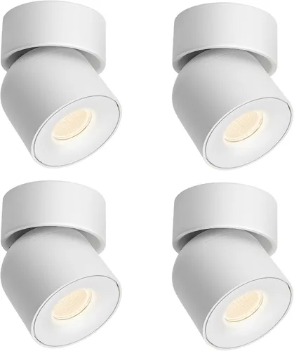 Miniatura 10 de Aisilan Luz LED de Techo Blanca para Interiores 9W Luminaria Montada en Superficie con Foco Giratorio de 360°, Regulable Blanco Cálido 3000K CRI 97+