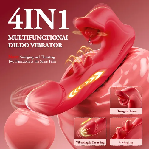 Miniatura 2 de Consolador de empuje vibrador mujer juguetes sexuales - Consoladores sexuales adultos juguete sexual punto G con meneo 10 empujando - Vibración