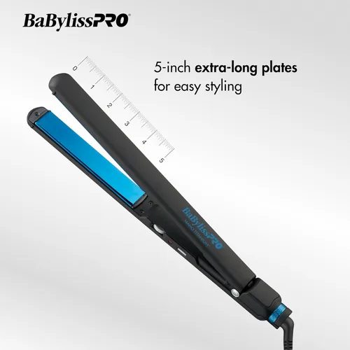 Miniatura 2 de BabylissPRO Nano Titanium Ultra-Thin Hair Straightener, Professional Flat Iron, 5-Inch Extended Plates for Faster Straightening, for All Hair Types