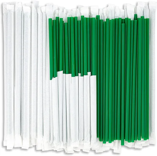 Miniatura 11 de DuraHome Pajitas de plástico blancas envueltas individualmente, paquete de 1000 popotes de 8 pulgadas, sin BPA, popotes desechables estilo Blanco