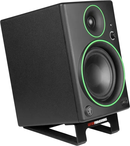 Miniatura 11 de Gator Frameworks Soporte de escritorio con abrazadera para monitor de estudio y altavoz con superficie acolchada de espuma EVA, ángulo ajustable