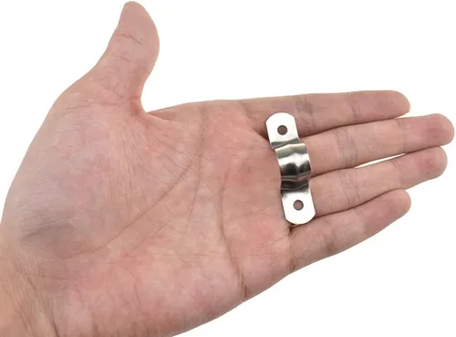Miniatura 12 de Hahiyo Abrazaderas de soporte de tubo en U de dos agujeros, 0.315 in, resistente, sin óxido, brillante, fuerte, resistente al viento, sin afilado