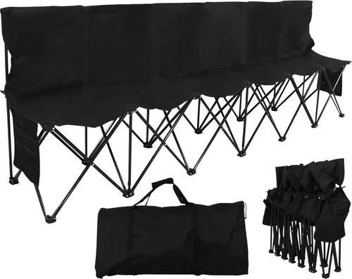 Miniatura 10 de Yaheetech Banco lateral plegable portátil de 6 asientos/8 asientos con respaldo y bolsa de transporte para deportes de equipo, fútbol, campamento