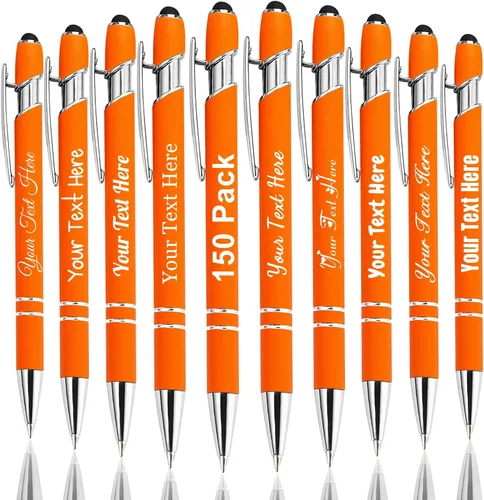 Miniatura 48 de Hasta 300 bolígrafos personalizados a granel con nombre personalizado con grabado gratis, puntas de lápiz capacitivo grabado, bolígrafo