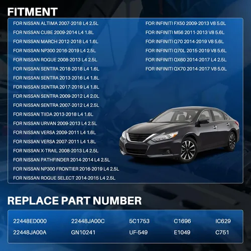 Miniatura 6 de AUTOKAY Juego de 4 bujías de iridio para Nissan Altima Sentra para Infiniti FX50 M56 Q70, paquete de 4 bobinas de encendido 22448ED000 C1696 UF549