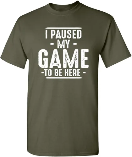 Miniatura 27 de Camiseta divertida con texto en inglés "I Paused My Game to Be Here" para hombre