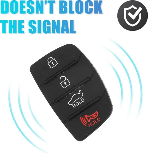 Miniatura 5 de X AUTOHAUX 4 botones de coche remoto Fob caso cubierta inserto de goma teclado teclado reemplazo para Hyundai