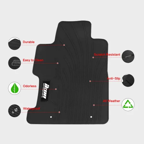 Miniatura 3 de IKON MOTORSPORTS, Alfombrillas compatibles con Honda Civic Coupé y Sedán 2006-2011, látex para todo tipo de clima, fácil de limpiar, juego completo