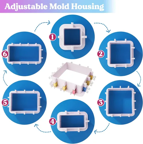 Miniatura 4 de LET'S RESIN Carcasa de Molde Ajustable para Fabricación de Moldes de Silicona (No para Uso Directo de Resina), Molde de Silicona para Fabricación