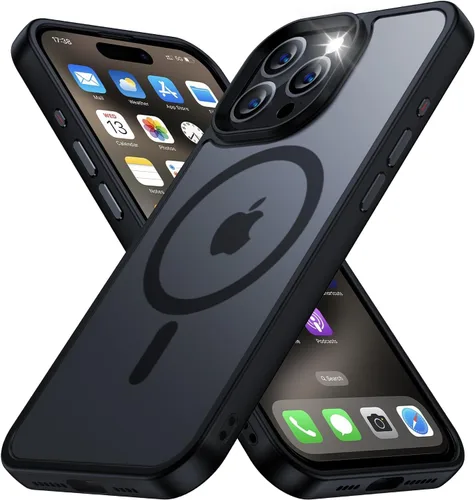 Miniatura 67 de Tigowos Magnetic Guardian - Funda diseñada para iPhone 11 Pro [probada en caídas de grado de 10 pies y compatible con MagSafe] Funda delgada Negro
