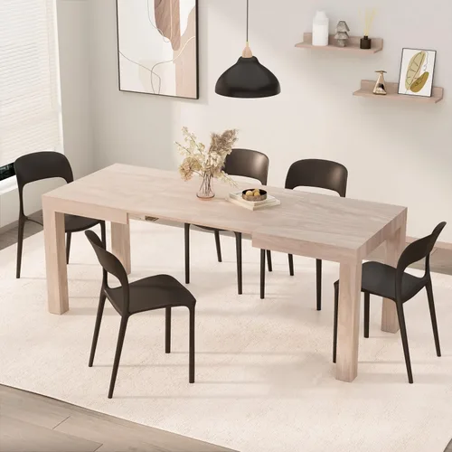 Miniatura 11 de Mobili Fiver, Primera mesa extensible, 47.2(78.7) x 31.5 pulgadas, efecto hormigón, gris, fabricada en Italia Efecto gris concreto