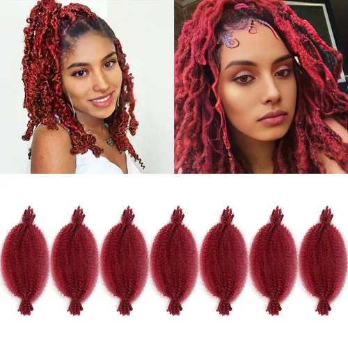Miniatura 32 de 3 paquetes de cabello trenzado Marley Twist de 8 pulgadas, cabello afro twist elástico preseparado para rastas suaves de imitación, cabello