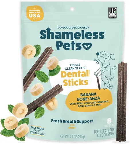Miniatura 10 de Shameless Pets Golosinas dentales para perros, Carrate Chomp, palitos dentales saludables con soporte para la piel y el pelaje para limpieza