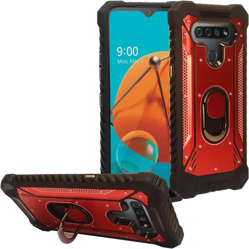 Miniatura 16 de Para LG K51, LG Reflect (LM-K500) - Funda híbrida con soporte de anillo - RS2 Negro