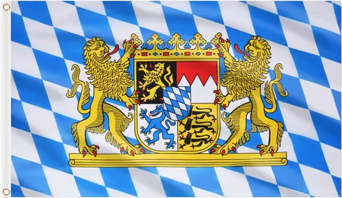 AhfuLife Bandera de Oktoberfest de 3 x 5 pies para decoraciones de Oktoberfest, 1 pieza bandera alemana bávara - doble cara con ojales de latón para