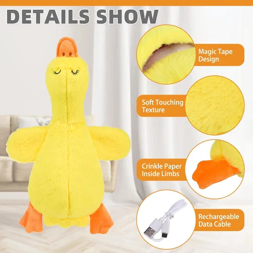 Miniatura 3 de KOOLTAIL Juguete calmante de pato para perros, juguete de peluche para aliviar la ansiedad, juguete de peluche para cachorros, entrenamiento