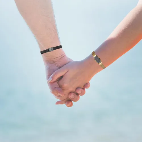 Miniatura 3 de PULOMI Long Distance Touch Bracelets,Vibration & Light up Couples Bracelets, Remote Smart Matching Couples Bracelet for Lovers Long Distance