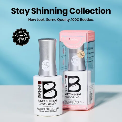 Miniatura 2 de Beetles - Gel constructor para uñas, permanece brillante, construcción transparente, fortalecimiento instantáneo del ápice, uñas débiles y extensión