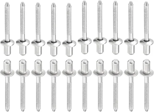Miniatura 12 de DTGN Remaches ciegos de 0.126 in x 0.394 in (DxL) – Paquete de 50 – Bueno para la unión de maquinaria – Remache de extremo cerrado de cúpula