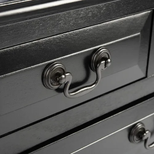 Miniatura 5 de SAFAVIEH Furniture - Mesa consola de 3 cajones Primrose - Negro - Madera maciza - Diseño clásico de granja - Ideal para entrada, sala de estar