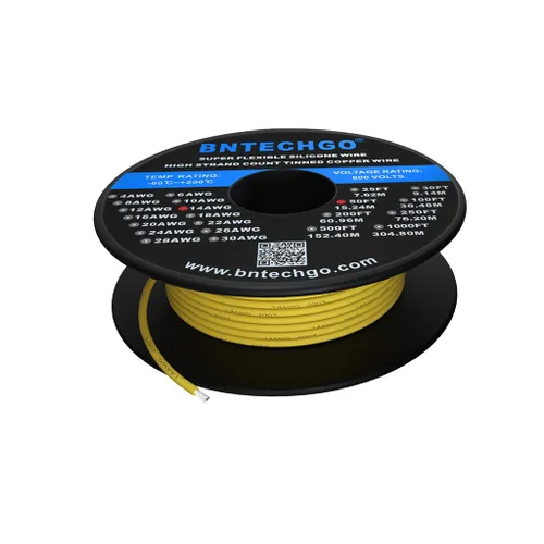Miniatura 22 de BNTECHGO Carrete de alambre de silicona calibre 14 20 pies rojo y 20 pies negro flexible 14 AWG alambre de cobre estañado trenzado