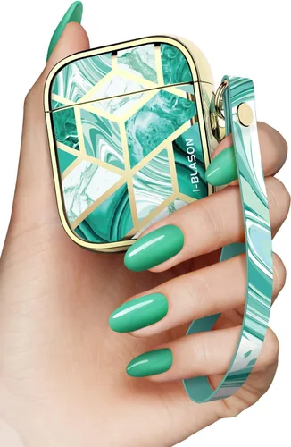 Miniatura 2 de i-Blason Cosmo Series - Funda diseñada para Airpods de 2ª generación/1ª generación, funda protectora de 360° con estilo mármol para AirPods Jade