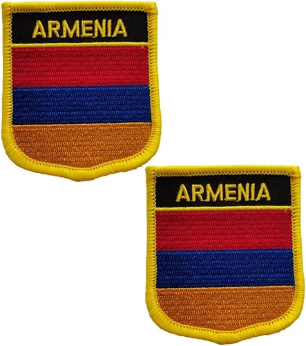 Armenia - Parches bordados con bandera única, con apliques tácticos, apliques de moral, para planchar y coser, parche para emblema, 2 piezas