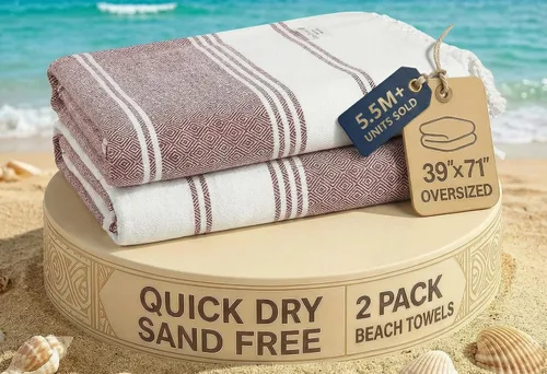 Miniatura 86 de LANE LINEN - Paquete de 4 toallas de playa de gran tamaño, toalla de piscina prelavada, extragrande, de secado rápido y sin arena, toalla de viaje