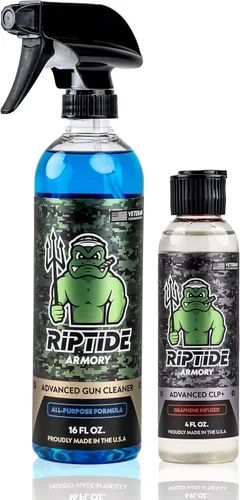 Riptide Armory Advanced Gun Cleaner & CLP+ Graphene 2 Step Kit - Clean, Lube, Protect Long-Lasting Formula - Nano Coat Technology - Veteran Founded