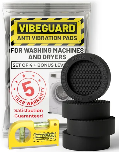 Almohadillas antivibración para lavadora con TrianGrip 3D y herramienta de nivelación GRATIS - Abertura más grande se ajusta a todos los pies de