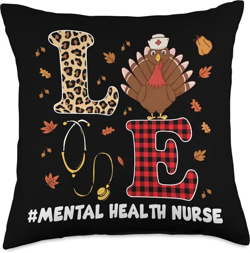Miniatura 5 de Mental Health Nurses Design Psychiatric Nurse Mental Health RN Psych Nurse for Thanksgiving - Almohada de 16 x 16 pulgadas, multicolor