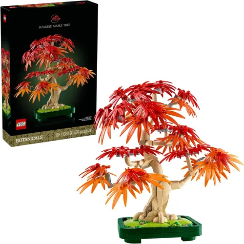 LEGO Botanicals 10348 - Kit de construcción de árbol bonsái de arce rojo japonés para adultos mayores de 18 años – Decoración única del hogar para
