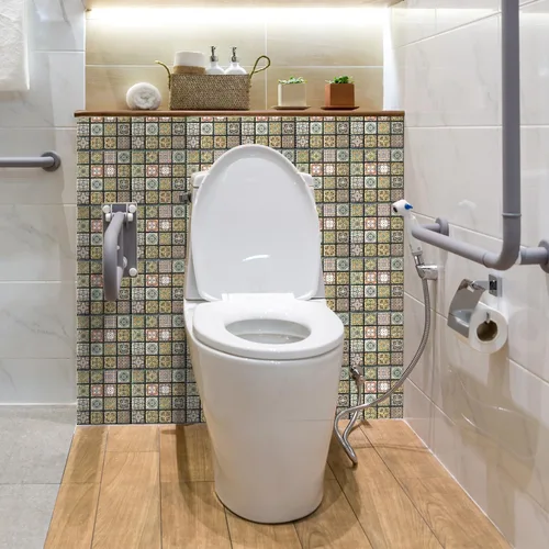 Miniatura 7 de Alwayspon 25 unidades de transferencias de azulejos de mosaico de despegar y pegar para pared para decoración del hogar, 4 x 4 pulgadas, calcomanías